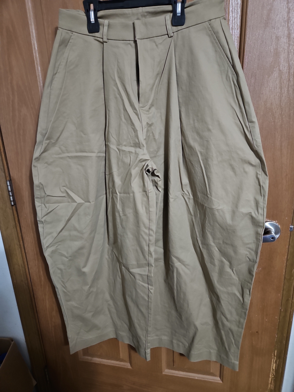 Khaki Wide-Leg Pleated Trousers By Push Push In XL